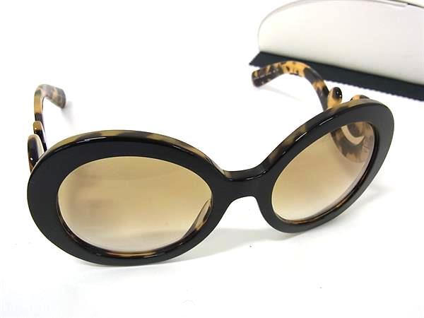 1円 ■美品■ PRADA プラダ SPR27N 55□22 べっ甲調 サングラス メガネ 眼鏡 レディース ブラック系 FT2203拍卖