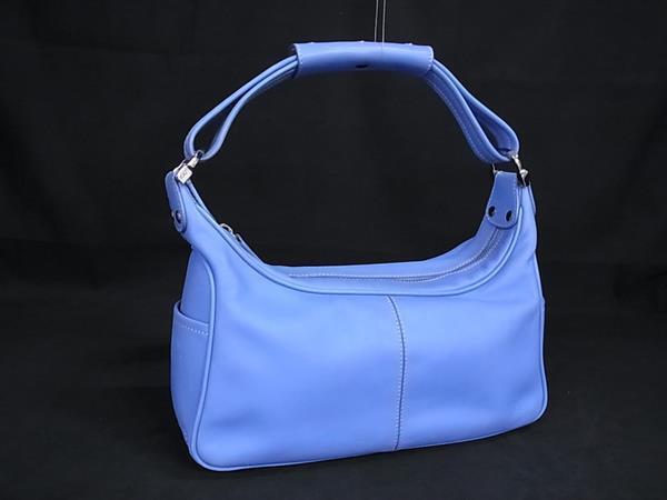 1円 TODS トッズ レザー ワンショルダーバッグ ミニバッグ 肩掛けかばん レディース ブルー系 GA5873拍卖