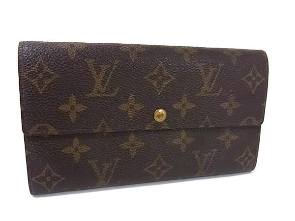 1円 LOUIS VUITTON ルイヴィトン M61725 モノグラム ポシェット ポルトモネ クレディ 二つ折り 長財布 ウォレット ブラウン系 FQ3053拍卖