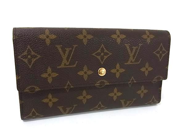 1円 ■美品■ LOUIS VUITTON ルイヴィトン M61215 モノグラム ポルトトレゾール インターナショナル 三つ折り 長財布 ブラウン系 FQ3055拍卖