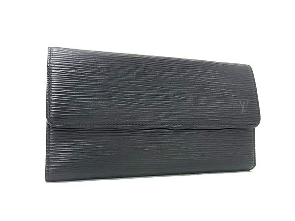 1円 ■美品■LOUIS VUITTON ルイヴィトン M63382 エピ ポルトトレゾール インターナショナル 三つ折り 長財布 ブラック系 FQ2857拍卖