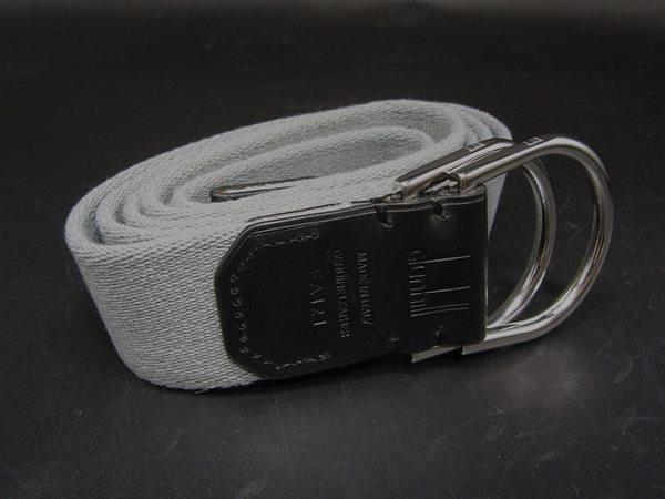 ■美品■ dunhill ダンヒル キャンバス×レザー シルバー金具 ベルト グレー系×ブラウン系 DJ8946拍卖