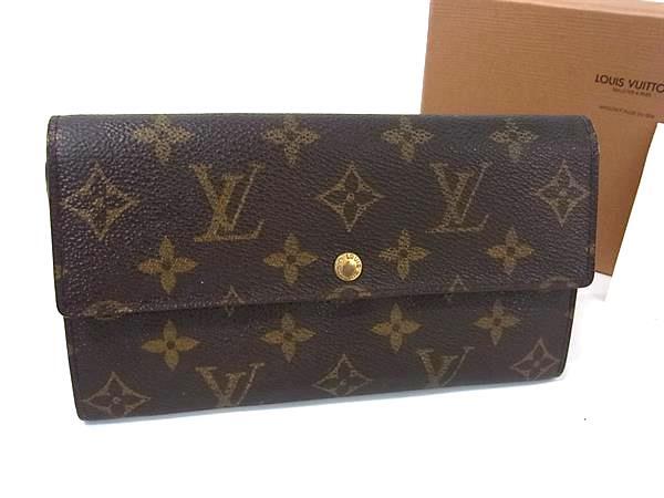 1円 ■美品■ LOUIS VUITTON ヴィトン M61725 モノグラム ポシェット ポルトモネ クレディ 二つ折り 長財布 ウォレット ブラウン系 FM9847拍卖