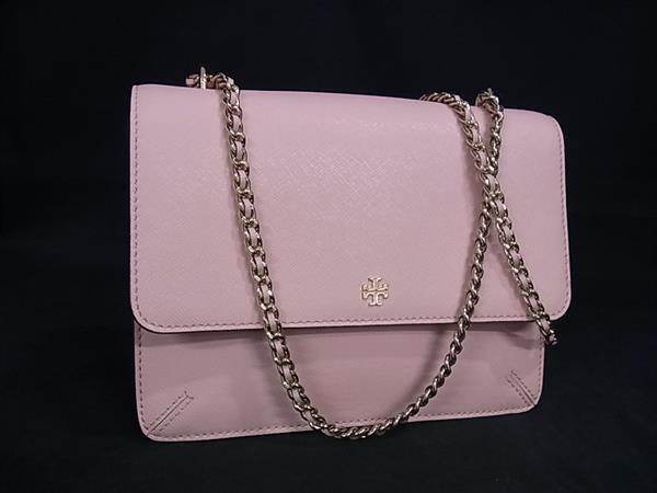 1円 ■美品■ TORY BURCH トリーバーチ ロビンソン レザー クロスボディ ショルダーバッグ 斜め掛け 肩掛け ライトピンク系 FU6322拍卖