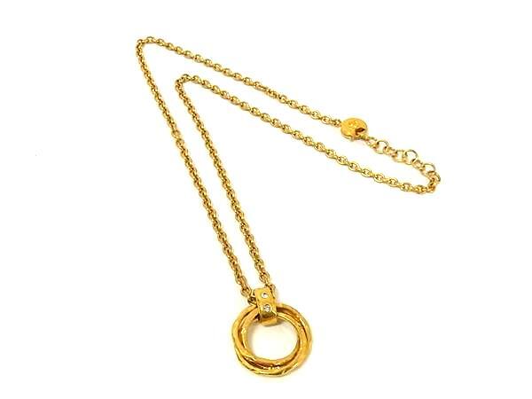 1円 ■美品■ SONIA RYKIEL ソニアリキエル ラインストーン ネックレス ペンダント アクセサリー レディース ゴールド系 FV3886拍卖