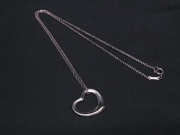 1円 TIFFANY&Co ティファニー エルサペレッティ オープンハート SV925 ネックレス ペンダント アクセサリー シルバー系 FV0920拍卖