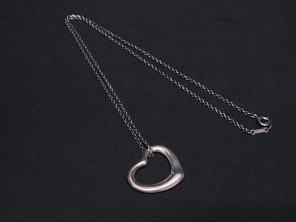 1円 TIFFANY&Co ティファニー エルサペレッティ オープンハート SV925 ビッグ ネックレス ペンダント アクセサリー シルバー系 FV0979拍卖