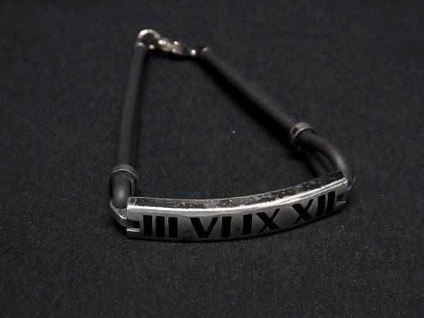 1円 TIFFANY&Co ティファニー アトラス SV925 ブレスレット アクセサリー レディース メンズ シルバー系×グレー系 FV1249拍卖