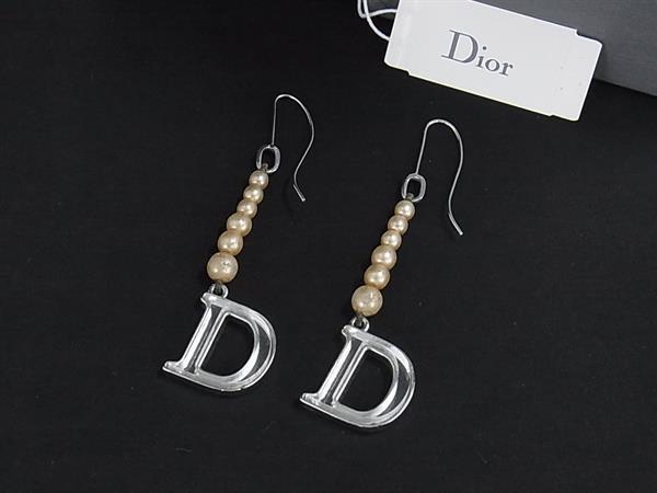1円 ChristianDior クリスチャンディオール ヴィンテージ パール ピアス アクセサリー レディース シルバー系×アイボリー系 GB2609拍卖