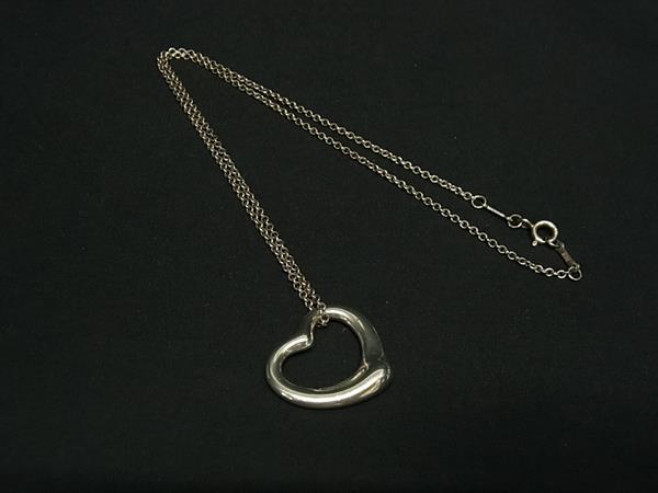 1円 ■美品■ TIFFANY&Co ティファニー エルサペレッティ オープンハート SV925 ビッグ ネックレス ペンダンド シルバー系 FU3749拍卖