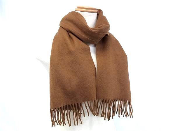 1円 BALENCIAGA バレンシアガ カシミヤ100% フリンジ マフラー 防寒具 レディース メンズ ブラウン系 FP2015拍卖