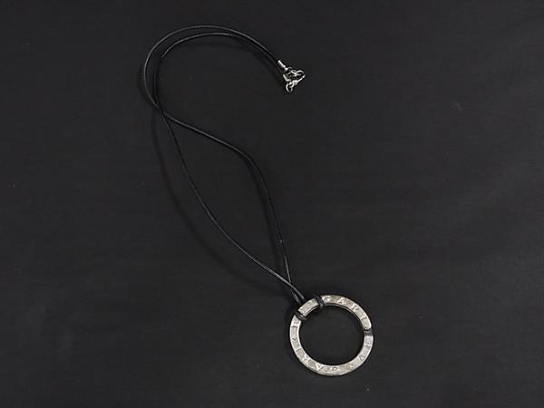 1円 BVLGARI ブルガリブルガリ SV925 ネックレス ペンダント アクセサリー メンズ レディース シルバー系×ブラック系 FR6792拍卖
