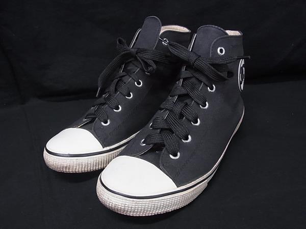 1円 CHANEL シャネル ココマーク キャンバス スニーカー 表記サイズ39(約26.0cm) 靴 シューズ レディース ブラック系 FV4051拍卖