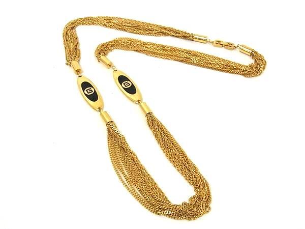 1円 ■美品■ GIVENCHY ジバンシィ ヴィンテージ ロングネックレス ペンダント アクセサリー レディース ゴールド系 FP9033拍卖