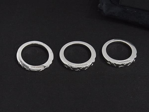 1円 ■美品■ BURBERRY バーバリー 3連 リング 指輪 アクセサリー 約10号 レディース メンズ シルバー系 BP5962拍卖