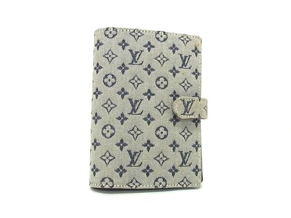 1円 ■美品■ LOUIS VUITTON ルイヴィトン R20910 モノグラムミニ アジェンダPM 6穴式 手帳カバー スケジュール帳 メンズ ブルー FT2345拍卖
