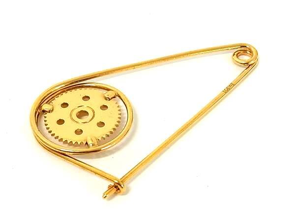 1円 ■美品■ LOEWE ロエベ メカノピン バッグチャーム ピンブローチ アクセサリー レディース メンズ ゴールド系 BT0121拍卖