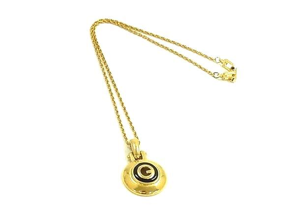 ■美品■ GIVENCHY ジバンシィ ヴィンテージ ネックレス ペンダント アクセサリー レディース メンズ ゴールド系×ブラック系 DK8359拍卖