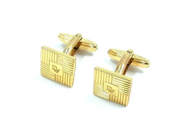 ■美品■ ChristianDior ディオール ヴィンテージ ロゴ カフリンクス カフスボタン ビジネス 紳士 メンズ ゴールド系 DK8360拍卖