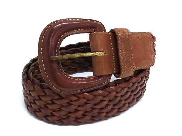 COACH コーチ レザー ゴールド金具 メッシュベルト 表記サイズ SMALL メンズ レディースブラウン系 DK1655拍卖