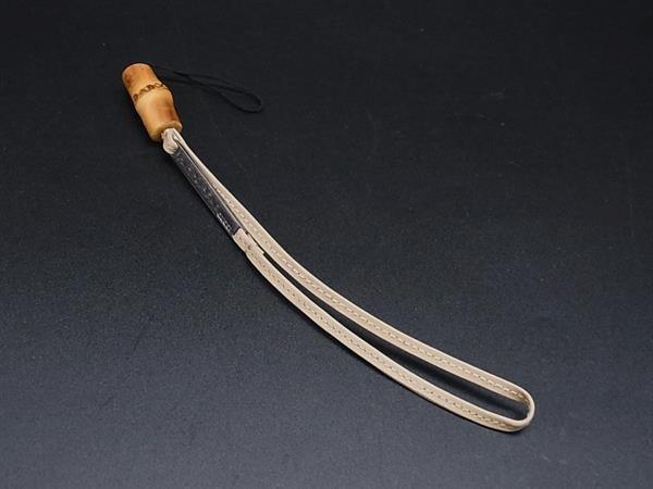 ■極美品■ GUCCI グッチ バンブー レザー キーホルダー ストラップ チャーム メンズ レディース ブラウン系 DK5290拍卖