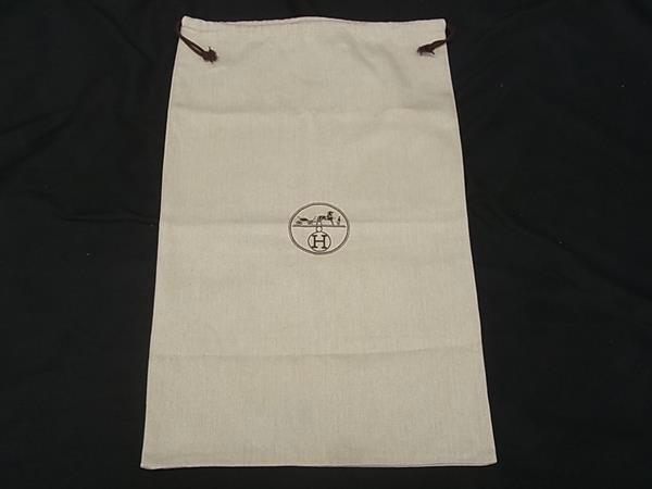 ■美品■ HERMES エルメス キャンバス ヘリンボーン 巾着型 サイズ 約36cm×約58cm 保存袋 ベージュ系 DI7124拍卖