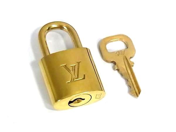 ■美品■ LOUIS VUITTON ルイヴィトン カデナ 南京錠 パドロック 307 鍵 キー ゴールド系 DJ9540拍卖