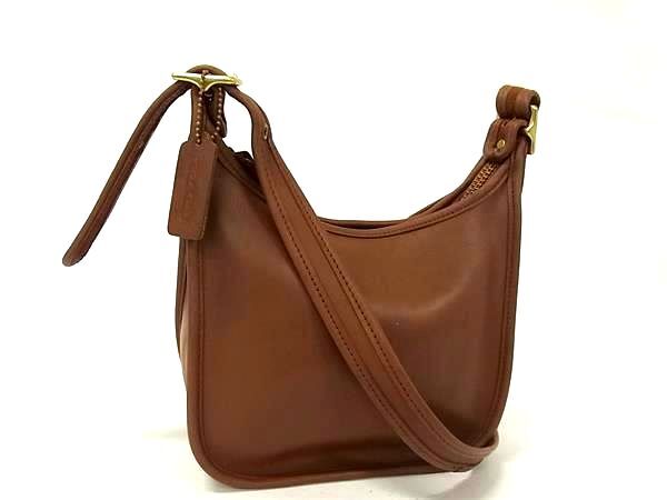 1円 ■美品■ COACH コーチ 9950 オールドコーチ ヴィンテージ USA アメリカ製 レザー クロスボディ ショルダーバッグ ブラウン系 FK8936拍卖