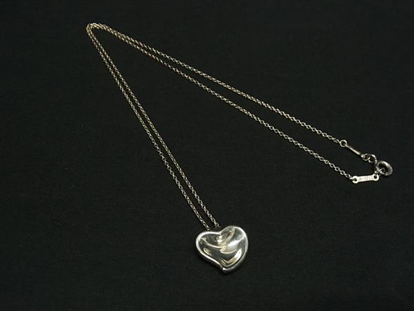 1円 ■美品■ TIFFANY&Co ティファニー エルサペレッティ カーブドハート SV925 ネックレス ペンダント アクセサリー シルバー系 FV1740拍卖