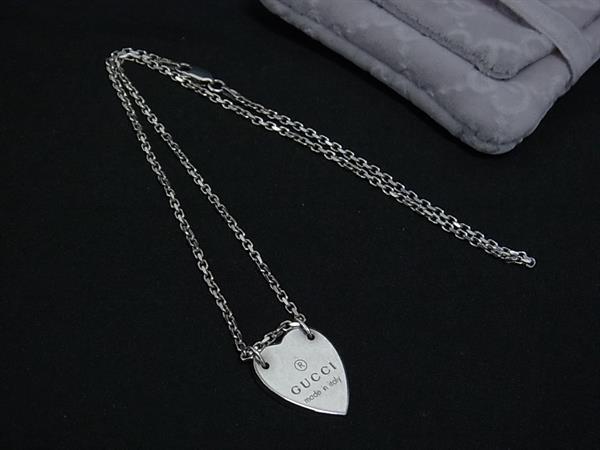 1円 ■美品■ GUCCI グッチ SV925 ハート ネックレス ペンダント アクセサリー レディース シルバー系 FU6234拍卖