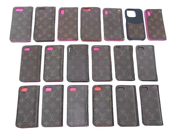 1円 LOUIS VUITTON ルイヴィトン モノグラム 手帳型 等 アイフォンケース スマホケース メンズ レディース 19点セット まとめ売り DB3203拍卖