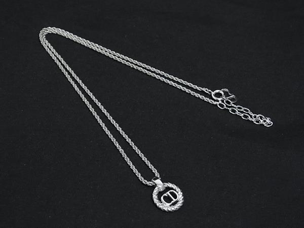 1円 ■新品同様■ ChristianDior クリスチャンディオール ネックレス ペンダント アクセサリー レディース メンズ シルバー系 FU4502拍卖