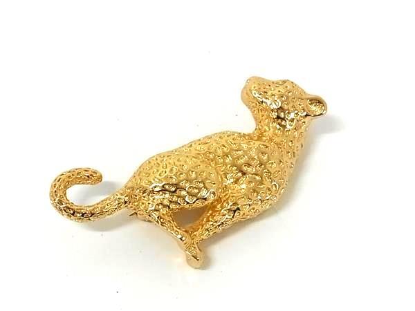 1円 ■美品■ ChristianDior クリスチャンディオール アニマル ピンブローチ ピンバッジ アクセサリー レディース ゴールド系 BP5932拍卖