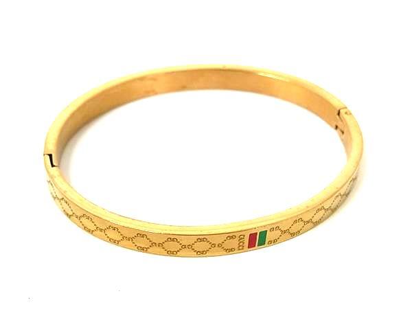 1円 ■美品■ GUCCI グッチ ブレスレット バングル アクセサリー レディース メンズ ゴールド系 FP9067拍卖