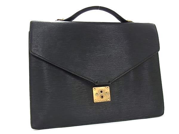 1円 LOUIS VUITTON ルイヴィトン M54462 エピ ポルトドキュマン バンドリエール ハンドバッグ ブリーフケース メンズ ブラック系 FR6642拍卖