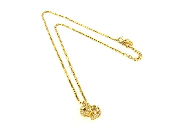 1円 ■美品■ ChristianDior クリスチャンディオール ヴィンテージ ネックレス ペンダント アクセサリー レディース ゴールド系 GA5938拍卖