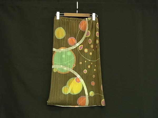 1円 ■新品同様■ PLEATS PLEASE プリーツプリーズ ISSEY MIYAKE ポリエステル スカート ボトムス 洋服 レディース グリーン系 BN6098拍卖
