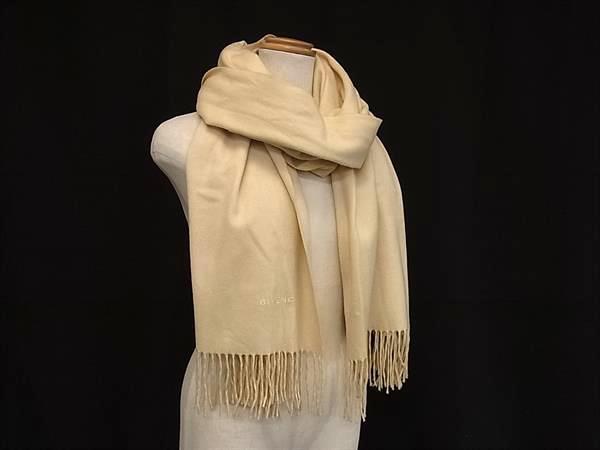 1円 ■美品■ GIVENCHY ジバンシィ フリンジ マフラー ショール ストール 防寒具 レディース アイボリー系 FN2549拍卖