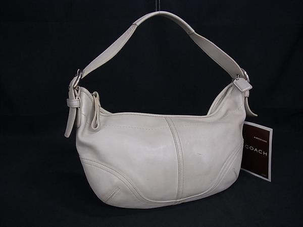 1円 COACH コーチ 9464 スモール ホーボー レザー ワンハンドル ハンドバッグ ショルダーバッグ 肩掛け レディース アイボリー系 FP8580拍卖
