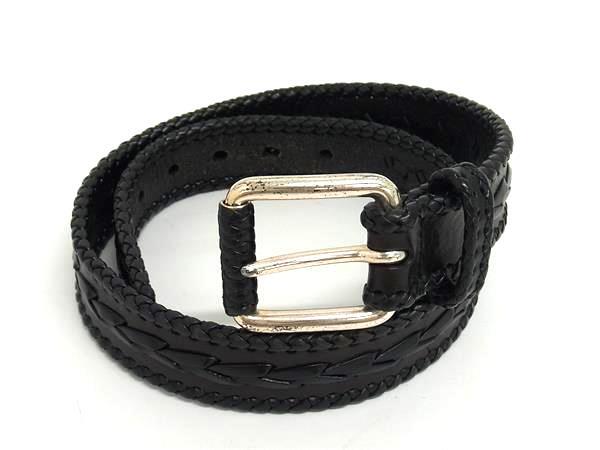 MICHAEL KORS マイケルコース レザー シルバー金具 ベルト メンズ レディース ブラック系 DH9558拍卖