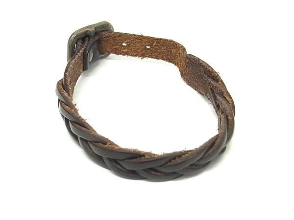 IL BISONTE イルビゾンテ レザー シルバー金具 ブレスレット アクセサリー メンズ ブラウン系 DK3179拍卖