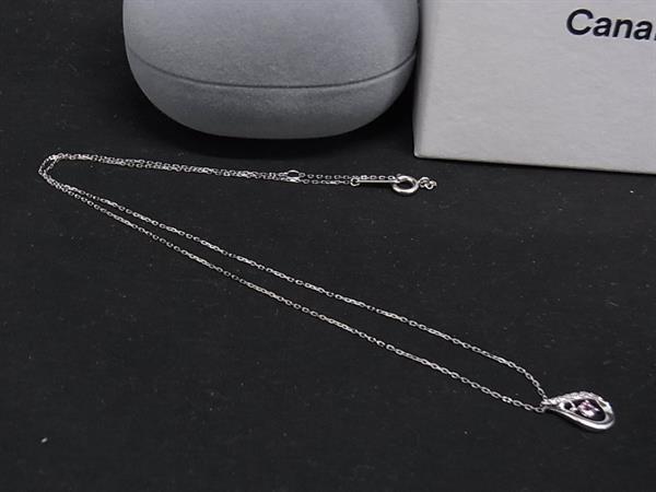 ■極美品■ 4℃ ヨンドシー トルマリン 10月 SV925 ラインストーン ネックレス ペンダント アクセサリー シルバー系 DH0957拍卖