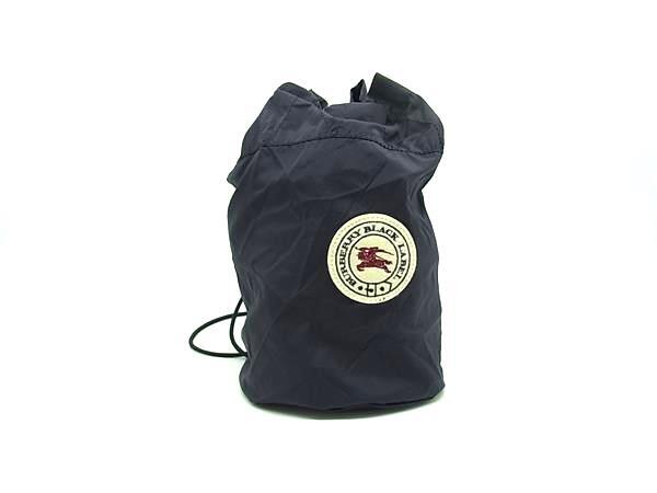 BURBERRY バーバリーブラックレーベル ナイロン 巾着袋 ポーチ マルチケース メンズ レディース ネイビー系 DH0983拍卖