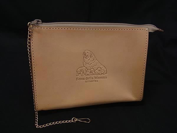 ■美品■ Kitamura キタムラ レザー festa della mamma ドッグ 犬 ポーチ マルチケース 小物入れ レディース ブラウン系 DH4512拍卖