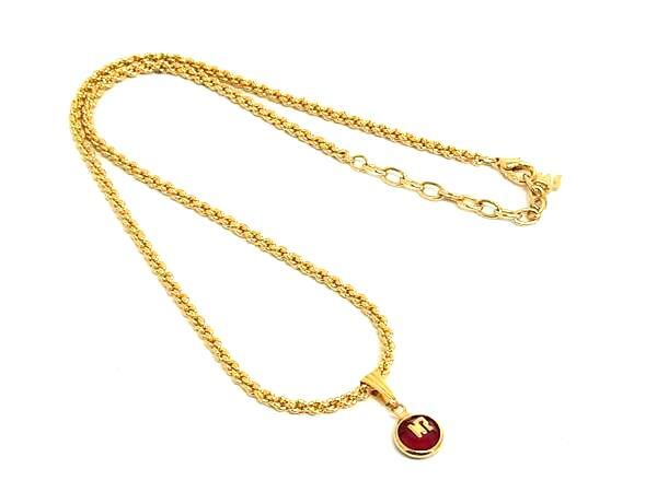 ■美品■ NINA RICCI ニナリッチ ネックレス ペンダント アクセサリー レディース ゴールド系×レッド系 DK1817拍卖