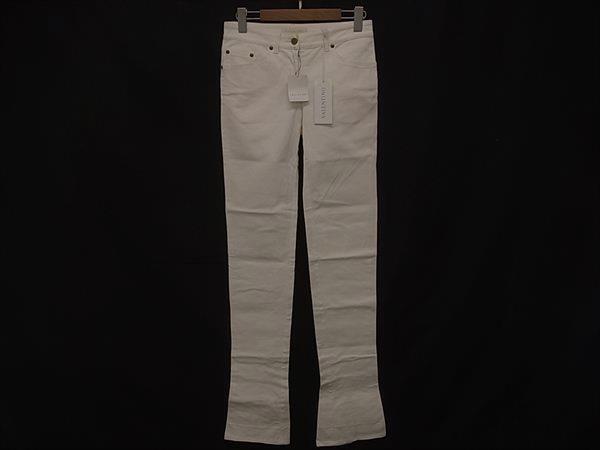 VALENTINO ヴァレンティノ コットン×ポリウレタン フラワー 花 パンツ 長ズボン ボトムス 表記サイズ 4 洋服 アイボリー系 DH0385拍卖