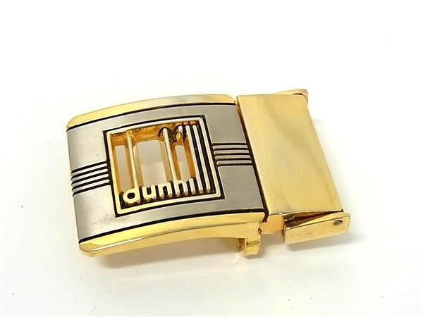 ■美品■ dunhill ダンヒル バックルのみ ベルトバックル ベルト用金具 メンズ レディース ゴールド系×シルバー系 DK2039拍卖