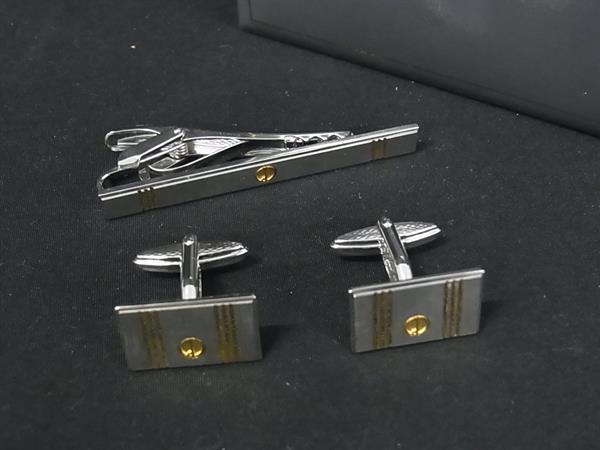 ■美品■ dunhill ダンヒル ロンドン カフスボタン カフリンクス ネクタイピン アクセサリー メンズ シルバー系×ゴールド系 DK1293拍卖