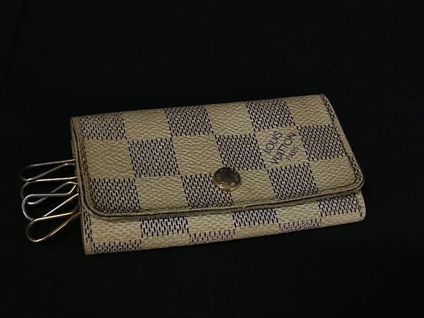 LOUIS VUITTON ルイヴィトン N60020 ダミエアズール ミュルティクレ4 4連 キーケース 鍵入れ レディース メンズ アイボリー系 DK0689拍卖