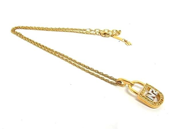 NINA RICCI ニナリッチ ラインストーン カデナモチーフ ネックレス ペンダント アクセサリー レディースゴールド系 DK0497拍卖